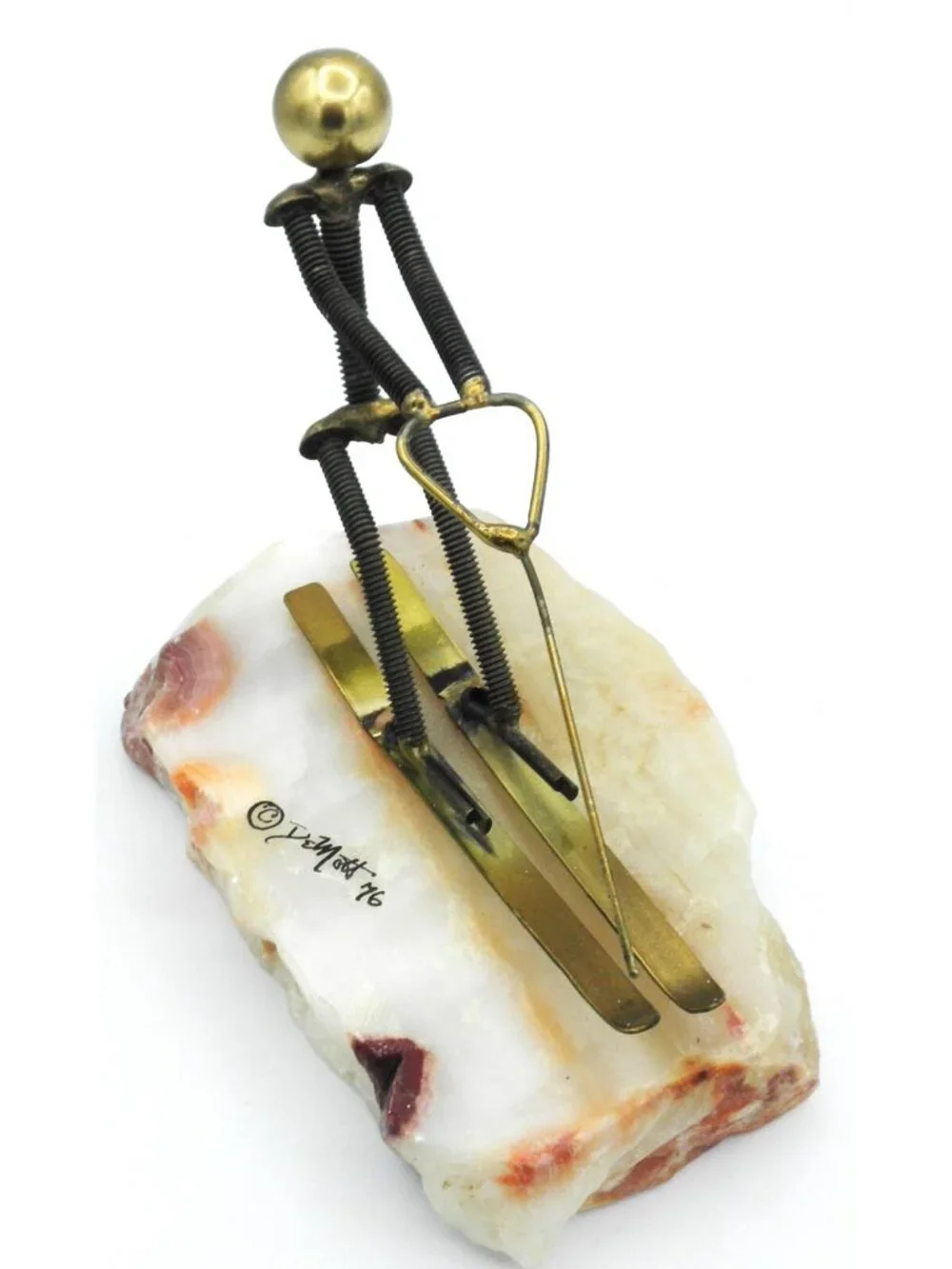 DeMott Sculpture Figure Water Skier Signed 1976